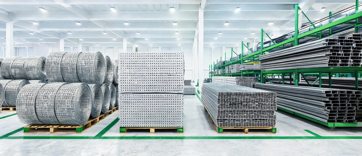 Mcnichols product stock in a wire mesh warehouse